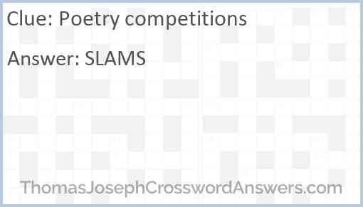 Poetry competitions Answer