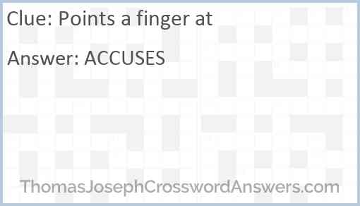 Points a finger at Answer