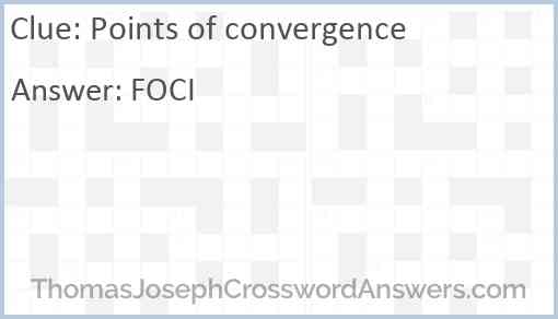 Points of convergence Answer