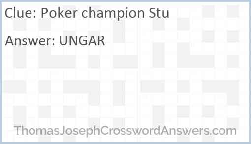 Poker champion Stu Answer