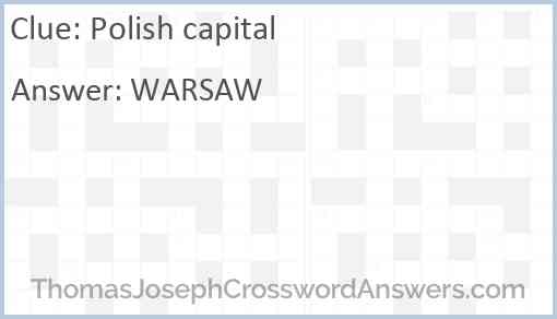 Polish capital Answer