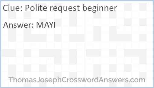Polite request beginner Answer