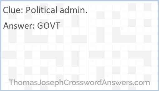 Political admin. Answer