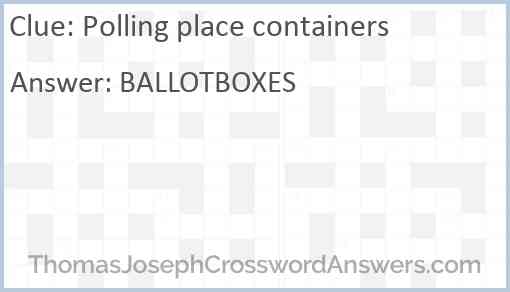 Polling place containers Answer