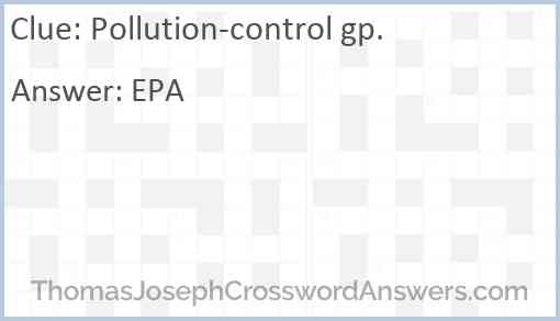 Pollution-control gp. Answer