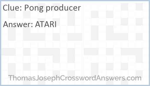 Pong producer Answer