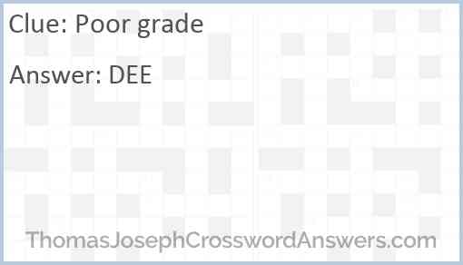 Poor grade Answer