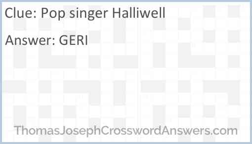 Pop singer Halliwell Answer