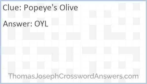 Popeye's Olive Answer