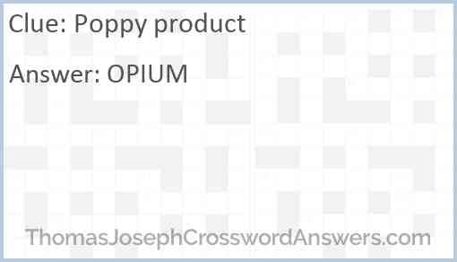 Poppy product Answer