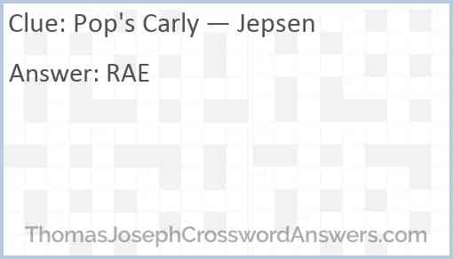 Pop's Carly — Jepsen Answer