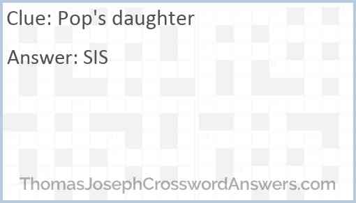 Pop’s daughter Answer