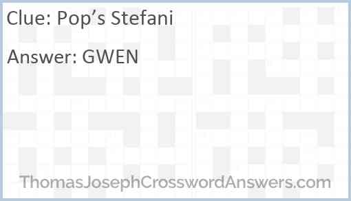 Pop’s Stefani Answer
