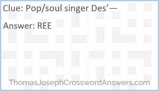 Pop/soul singer Des’— Answer