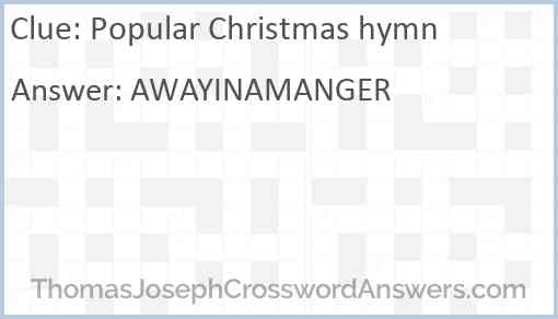 Popular Christmas hymn Answer