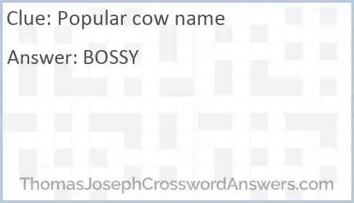 Popular cow name Answer