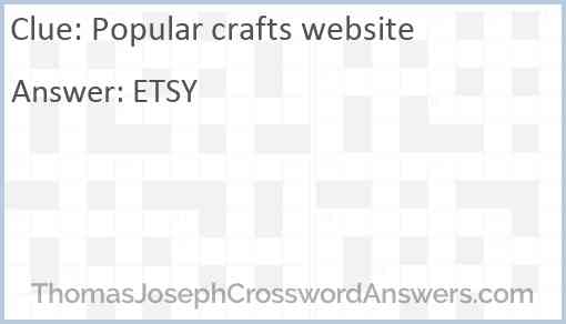 Popular crafts website Answer