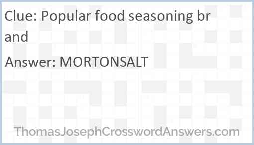 Popular food seasoning brand Answer
