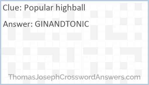Popular highball Answer