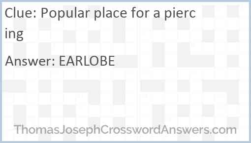 Popular place for a piercing Answer