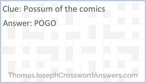 Possum of the comics Answer