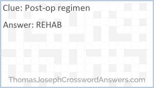 Post-op regimen Answer