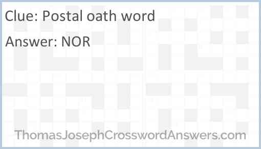 Postal oath word Answer