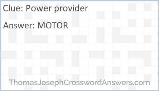 Power provider Answer