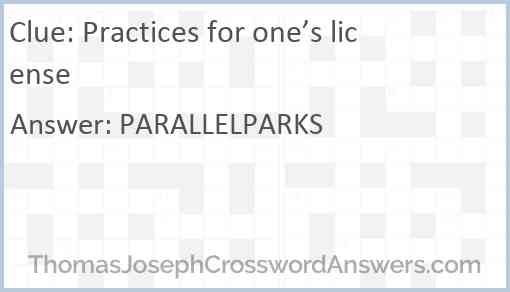 Practices for one’s license Answer