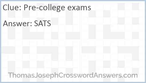 Pre-college exams Answer