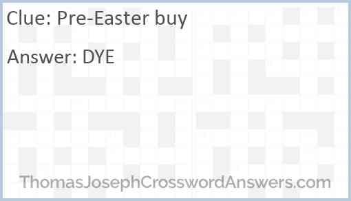 Pre-Easter buy Answer