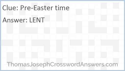 Pre-Easter time Answer