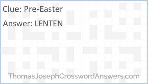 Pre-Easter Answer