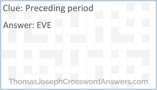 Preceding period Answer