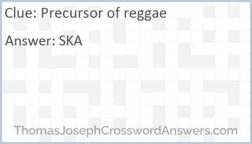 Precursor of reggae Answer