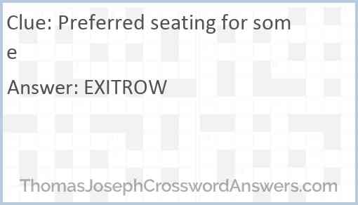 Preferred seating for some Answer