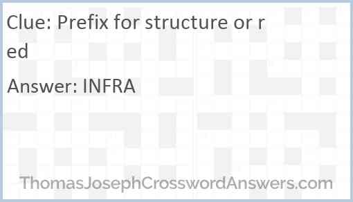 Prefix for structure or red Answer