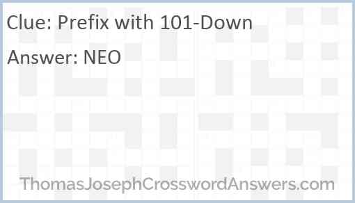 Prefix with 101-Down Answer