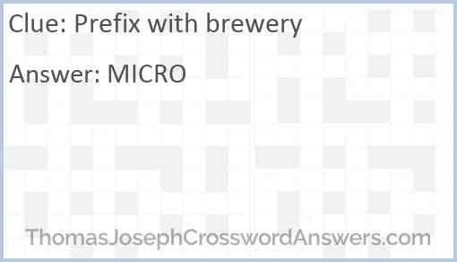 Prefix with brewery Answer