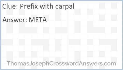 Prefix with carpal Answer