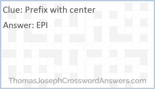 Prefix with center Answer