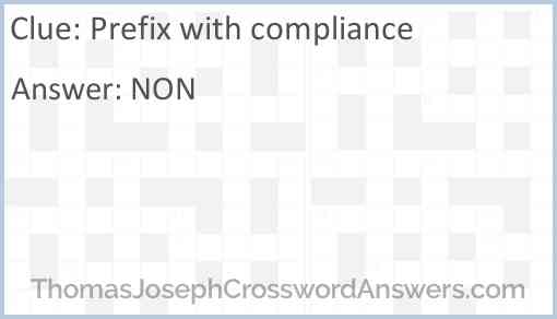 Prefix with compliance Answer