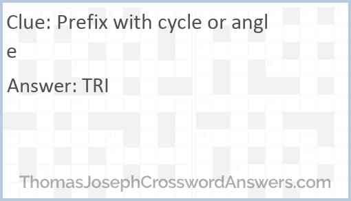 Prefix with cycle or angle Answer