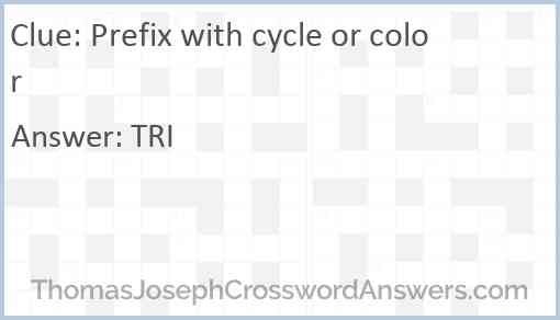 Prefix with cycle or color Answer