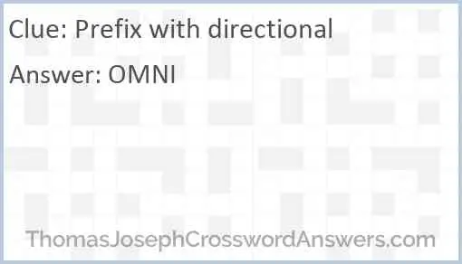 Prefix with directional Answer