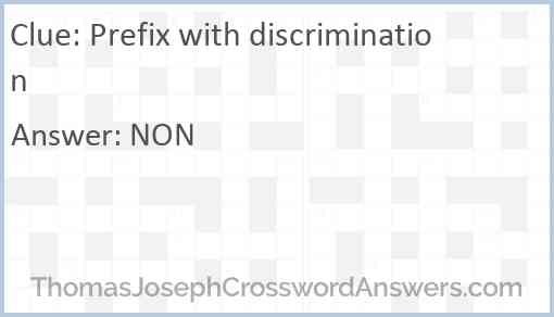 Prefix with discrimination Answer