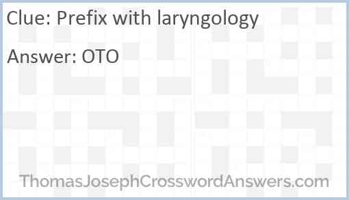 Prefix with laryngology Answer