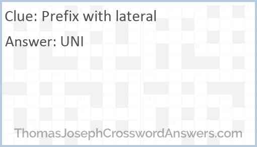 Prefix with lateral Answer