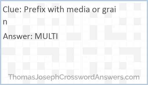 Prefix with media or grain Answer