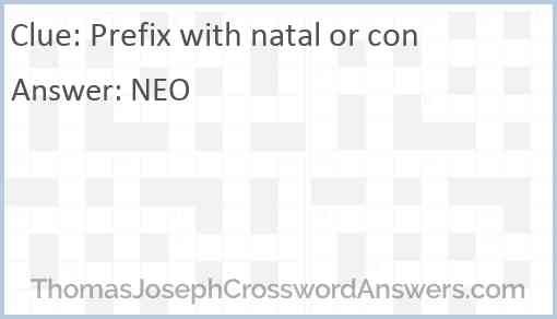 Prefix with natal or con Answer